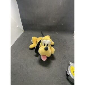 Disney Store Pluto Plush Puppy Dog Goofy's Pet Stuffed Animal Doll Laying 9" Toy